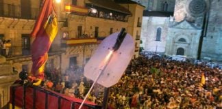 Chupinazo en las anteriores fiestas de Sigüenza. Las próximas serán las de 2021.