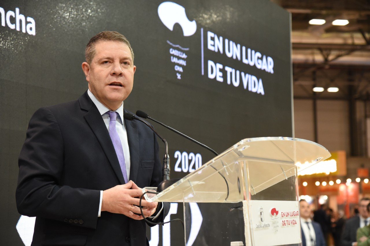 García-Page en Fitur, en la edición celebrada en enero de 2020.