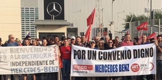 Huelga masiva en Mercedes Benz