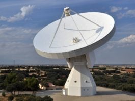 Una de las antenas del Observatorio de Yebes.