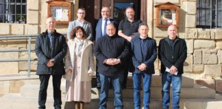 Responsables de CEOE Guadalajara, en Molina de Aragón.