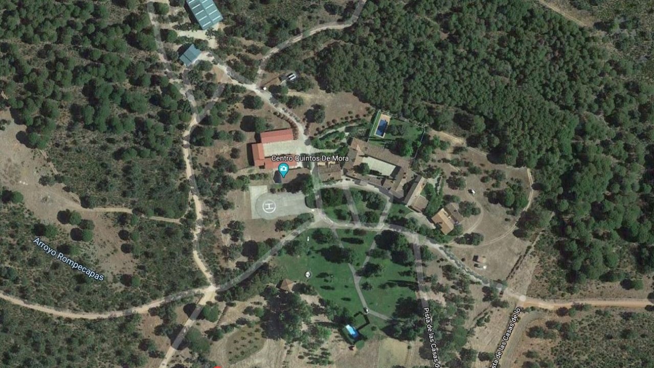 Vista aérea de la finca de Quintos de Mora, desde Google Maps.