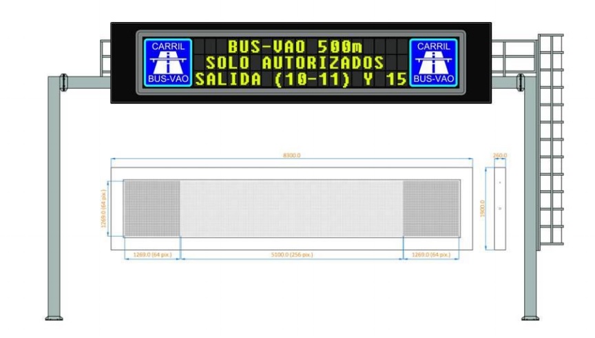 Futuro pórtico de información del carril Bus-VAO de la A-2.