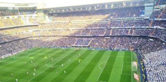Estadio Santiago Bernabéu, durante la disputa del último derbi entre el Real Madrid y el Atlético de Madrid. (Foto: La Crónic@)