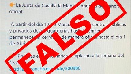 Pantallazo del falso tuit sobre los colegios de Castilla-La Mancha.