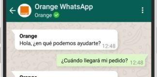 Atención al cliente de Orange a través de WhatsApp.