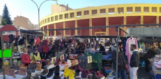 Mercadillo de los martes junto a la Plaza de Toros, en una imagen reciente. (Foto: La Crónic@)