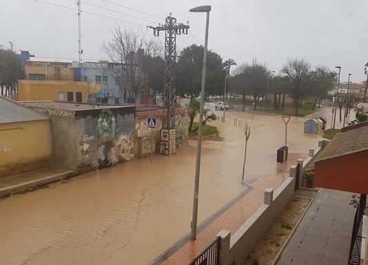 Fuertes lluvias en Murcia.