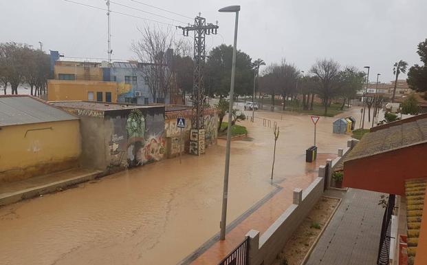 Fuertes lluvias en Murcia.