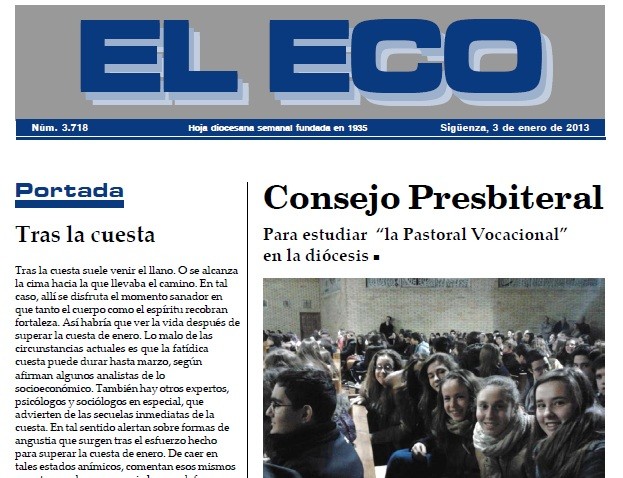 Portada de El Eco, en una imagen de archivo.