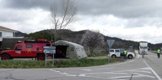 Simulacro de accesos a la central nuclear de Trillo, el 4 de marzo de 2020.