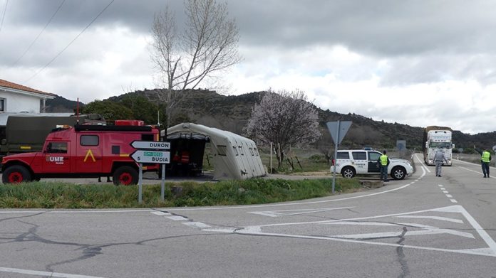 Simulacro de accesos a la central nuclear de Trillo, el 4 de marzo de 2020.