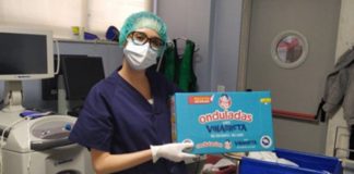 Gusanitos y risketos para el Hospital de Guadalajara y La Antigua Entrega de productos de Risi.