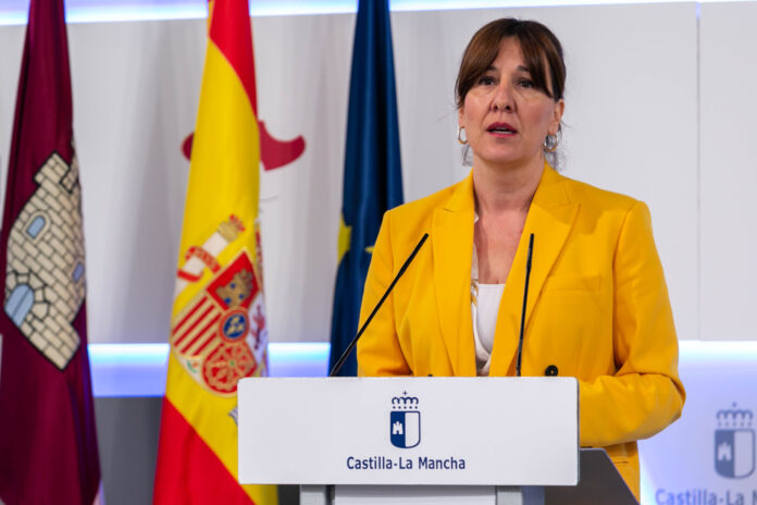 Blanca Fernández, durante su rueda de prensa del 16 de mayo de 2020.