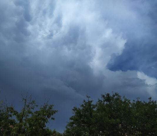 Nubes de tormenta este martes, 26 de mayo de 2020, sobre la Campiña de Guadalajara. (Foto: La Crónic@)