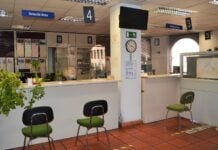 Ventanilla Única en la delegación de Hacienda de la Junta de Comunidades en la provincia de Guadalajara, reabierta el 28 de mayo de 2020.
