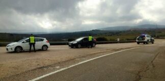 Control de tráfico de la Guardia Civil en la provincia de Soria, con motivo de la Fase 1.