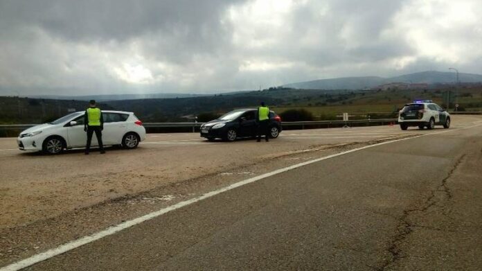 Control de tráfico de la Guardia Civil en la provincia de Soria, con motivo de la Fase 1.