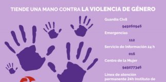 Campaña 'Tiende una mano contra la violencia de género', en Azuqueca de Henares.
