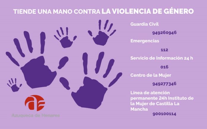 Campaña 'Tiende una mano contra la violencia de género', en Azuqueca de Henares.