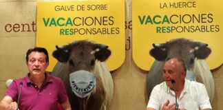 Presentación de la campaña, con la vaca Bienvenida de fondo.