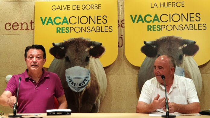 Presentación de la campaña, con la vaca Bienvenida de fondo.