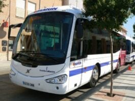 Primeros autobuses que entraron en servicio como parte del Plan Astra en Cabanillas del Campo.