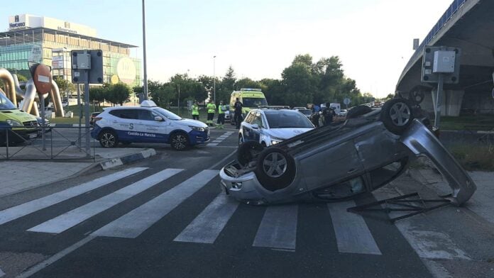 Accidente en Cuatro Caminos en la tarde del viernes, 3 de julio de 2020.