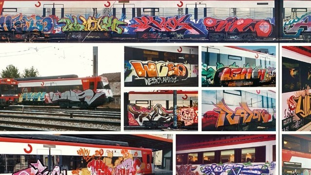 Ejemplos de arte urbano aplicado a los trenes de Cercanías.
