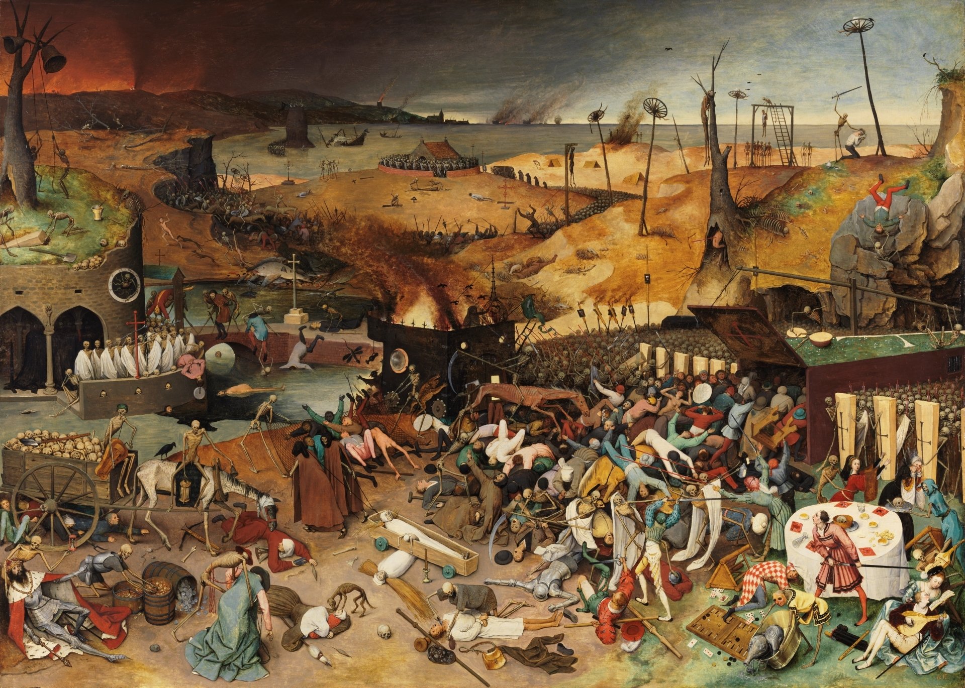 El triunfo de la Muerte, de Brueghel, en el Museo del Prado.