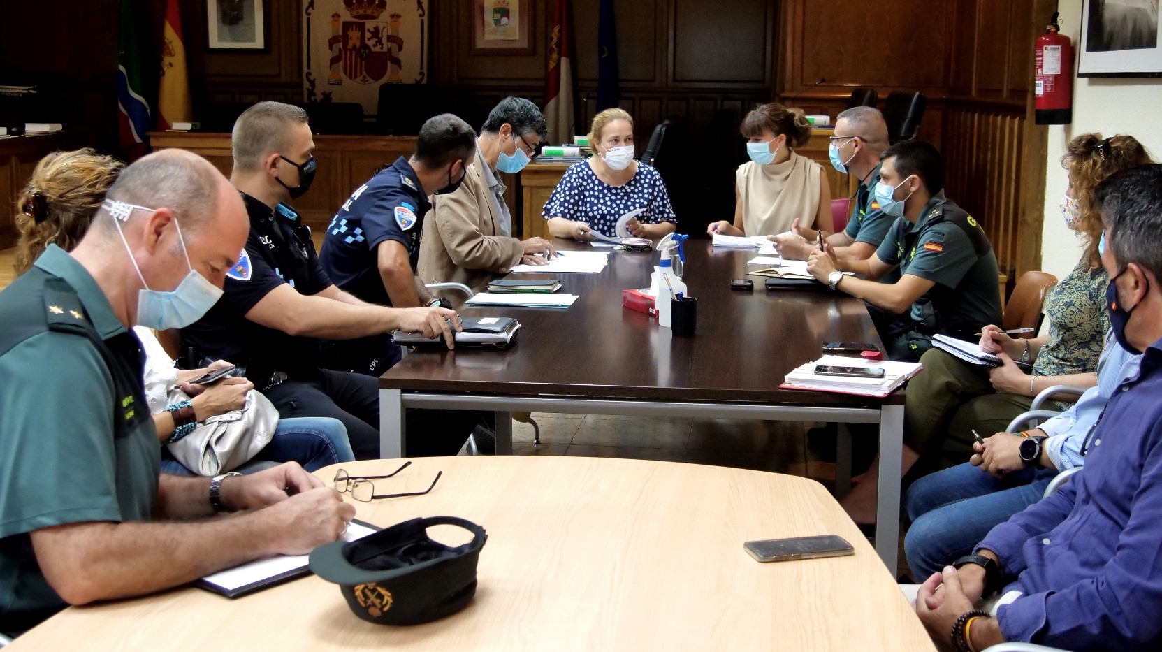 Reunión de la Junta Local de Seguridad de Alovera el 28 de julio de 2020.