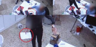 Uno de los detenidos en pleno robo por el método de la muleta.