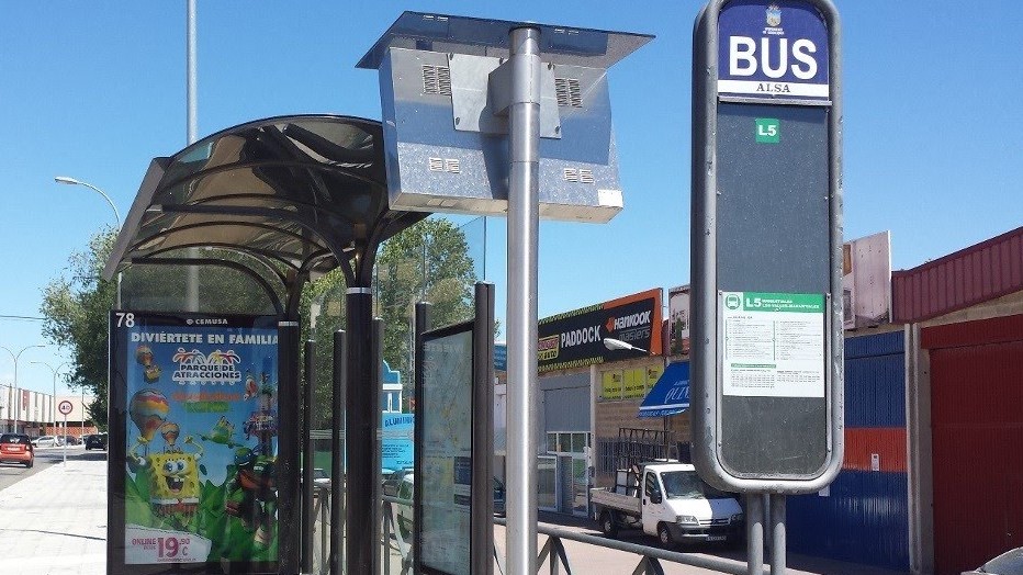 Parada de autobús en Guadalajara, en imagen de archivo.