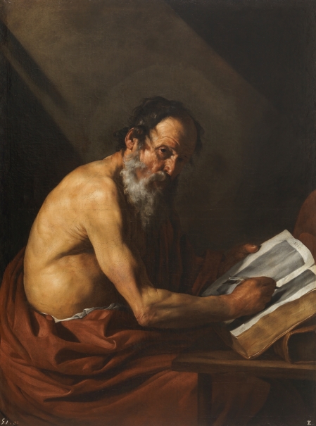 San Jerónimo escribiendo, de Ribera, en el Museo del Prado.