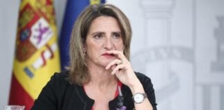 Teresa Ribera, durante una rueda de prensa en el Palacio de la Moncloa.