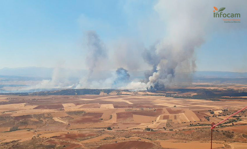 Incendio en El Casar, el 1 de agosto de 2020.
