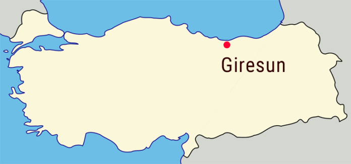 Ubicación de Giresun, en Turquía.
