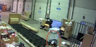 Uno de los ladrones repta por el suelo al acceder a una nave, creyendo esquivar así los sistemas de seguridad de la empresa. (Foto: Guardia Civil)