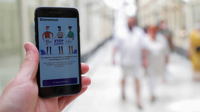 Aplicación de rastreo del COVID desde el teléfono.