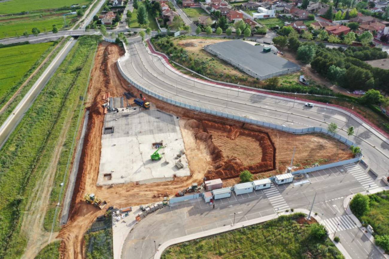 Vista aérea del emplazamiento del nuevo Mercadona de Cabanillas del Campo. (Foto: Nacho Abascal)