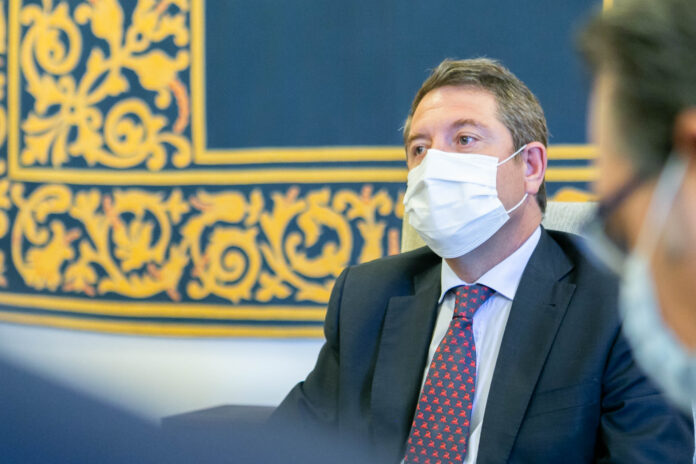 García-Page, este viernes durante su videoconferencia, desde Fuensalida.