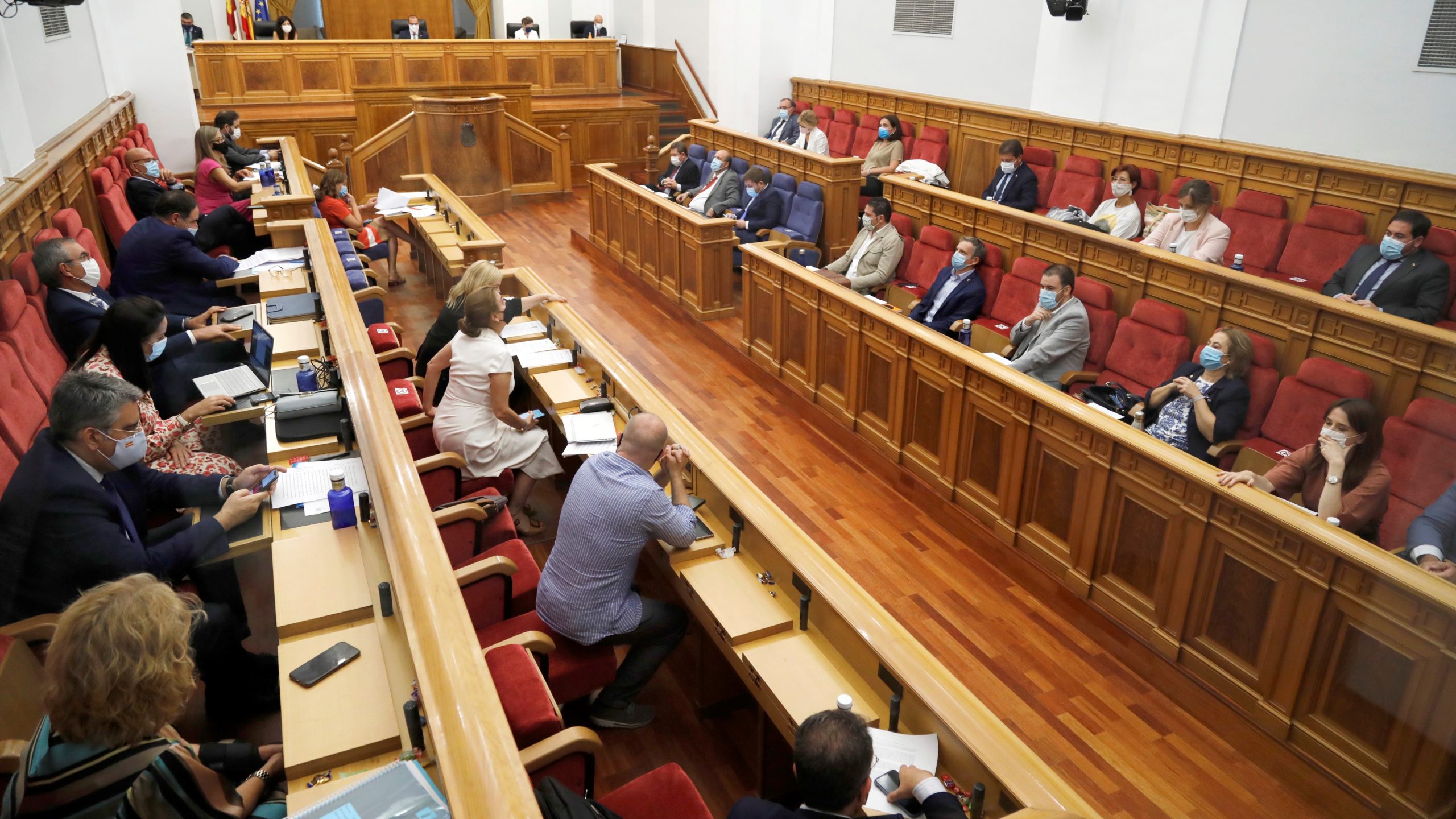 Cortes de Castilla-La Mancha, durante la sesión del 17 de septiembre de 2020.