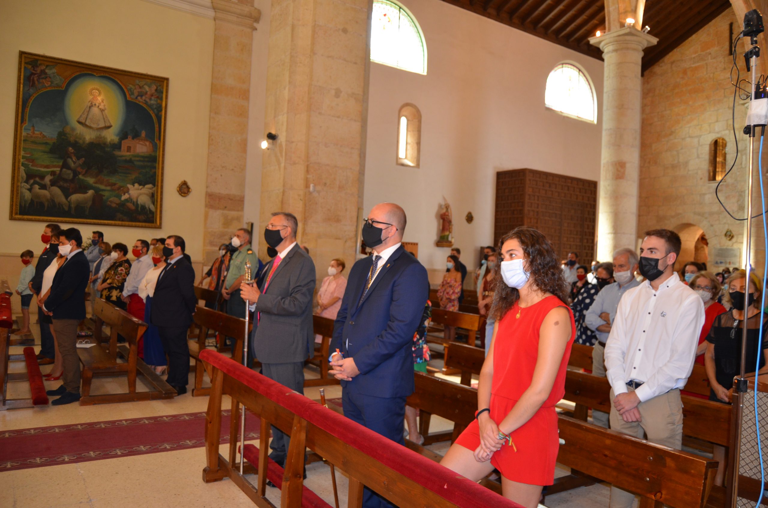 Misa Mayor en honor a la Virgen de la Granja en Yunquera de Henares, el 15 de septiembre de 2020.