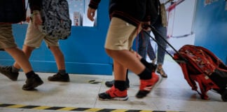 Niños en un colegio madrileño, con medidas contra el COVID-19. (Foto:EP)