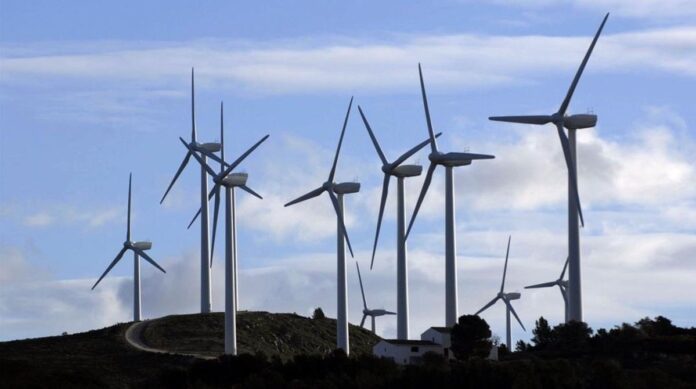 Ejemplo de parque eólico en España.