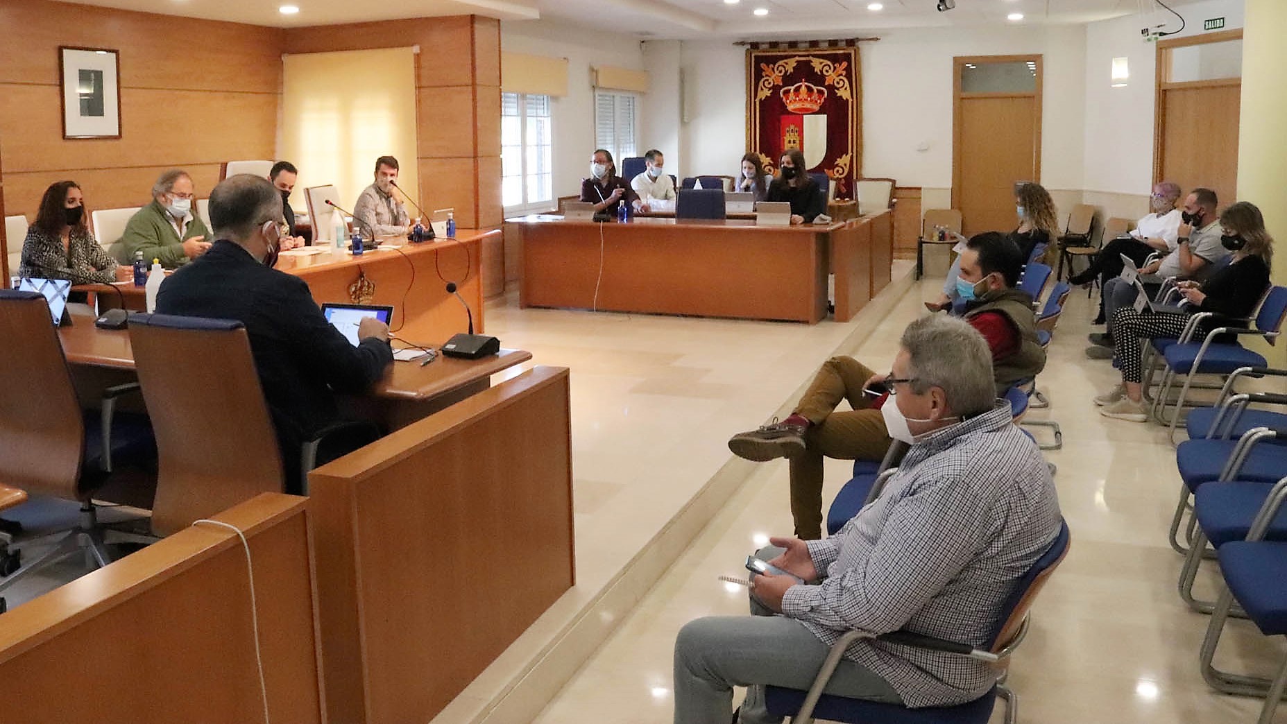 Un momento del pleno celebrado el 25 de septiembre de 2020 en el Ayuntamiento de Cabanillas del Campo.