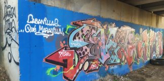 Graffiti reciente en Cabanillas del Campo, bajo la N-320. (Foto: La Crónic@)