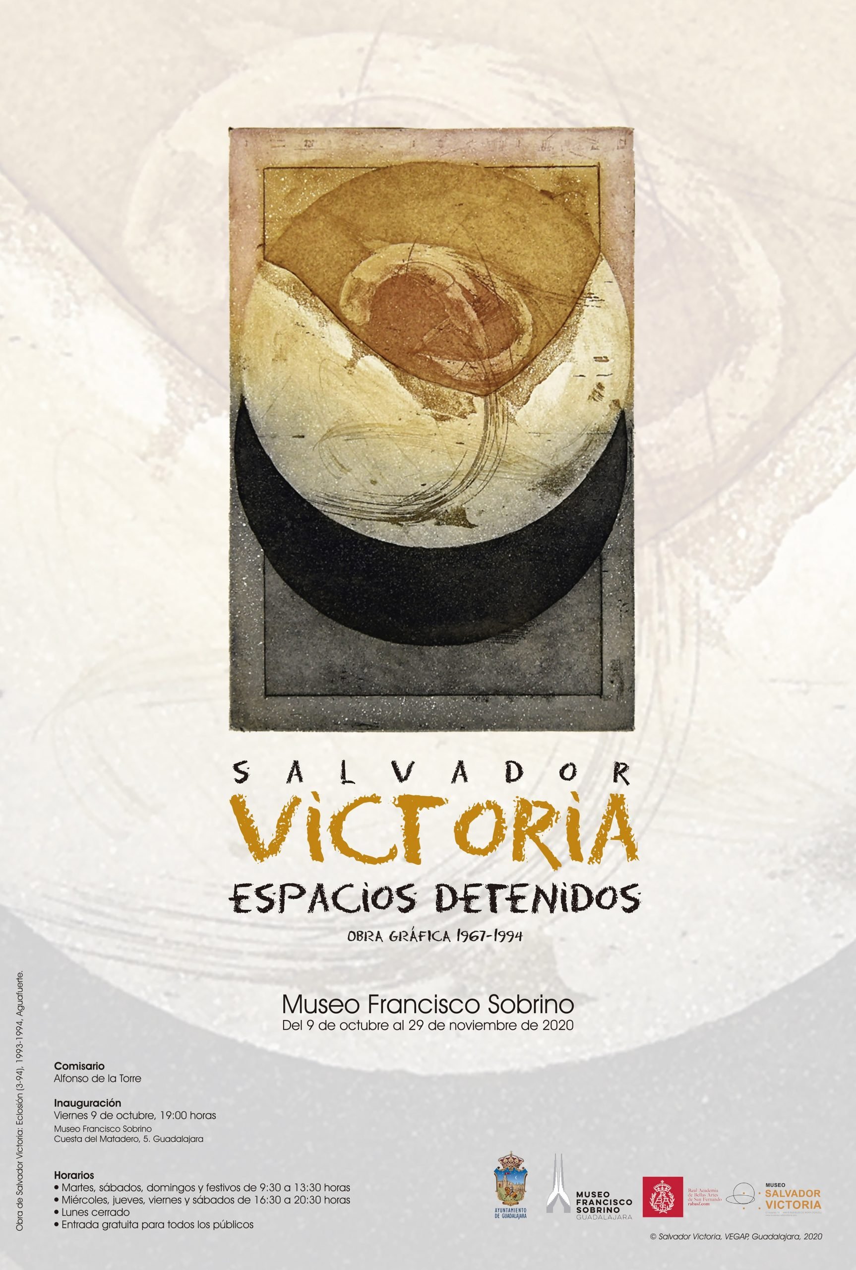 Cartel de la exposición 'Espacios detenidos', en el Museo Sobrino.