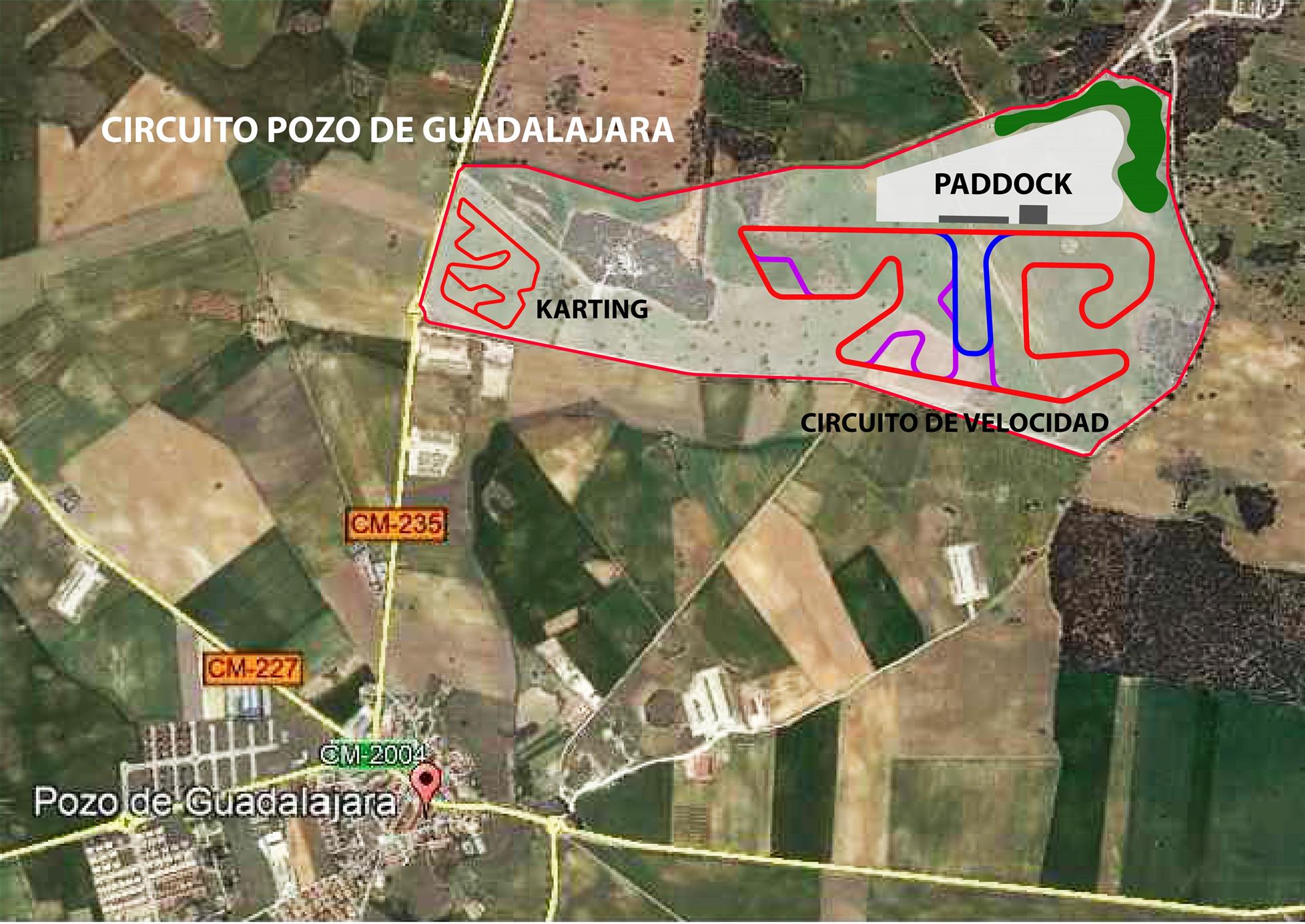 Ubicación del pretendido circuito de Fórmula 1 de Pozo de Guadalajara.