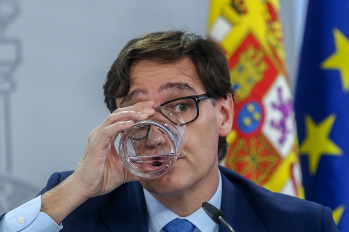 Salvador Illa, en la rueda de prensa del 4 de noviembre de 2020.